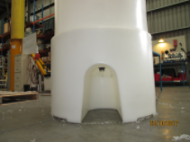 Close up of cone tank heavy duty stand